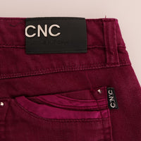 Red Wash Cotton Stretch Denim Jeans