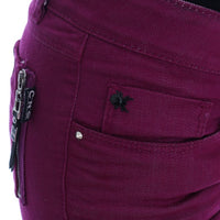 Purple Cotton Stretch Slim Denim Jeans