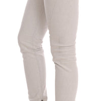White Cotton Stretch Slim Jeans