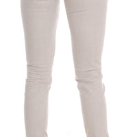 White Cotton Stretch Slim Jeans