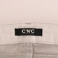 White Cotton Stretch Slim Jeans