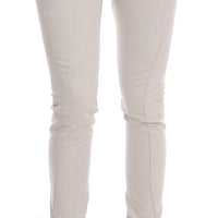 White Cotton Stretch Slim Jeans