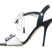 Blue White Leather Sandals MARINA Shoes