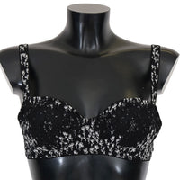 Black Silk White Lace Stretch Underwear Bra