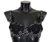 Black Silk White Lace Stretch Underwear Bra