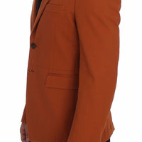 Orange Cotton Stretch Blazer