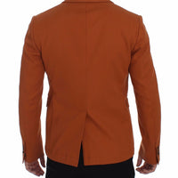 Orange Cotton Stretch Blazer