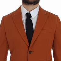 Orange Cotton Stretch Blazer