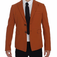 Orange Cotton Stretch Blazer