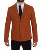 Orange Cotton Stretch Blazer