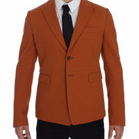 Orange Cotton Stretch Blazer