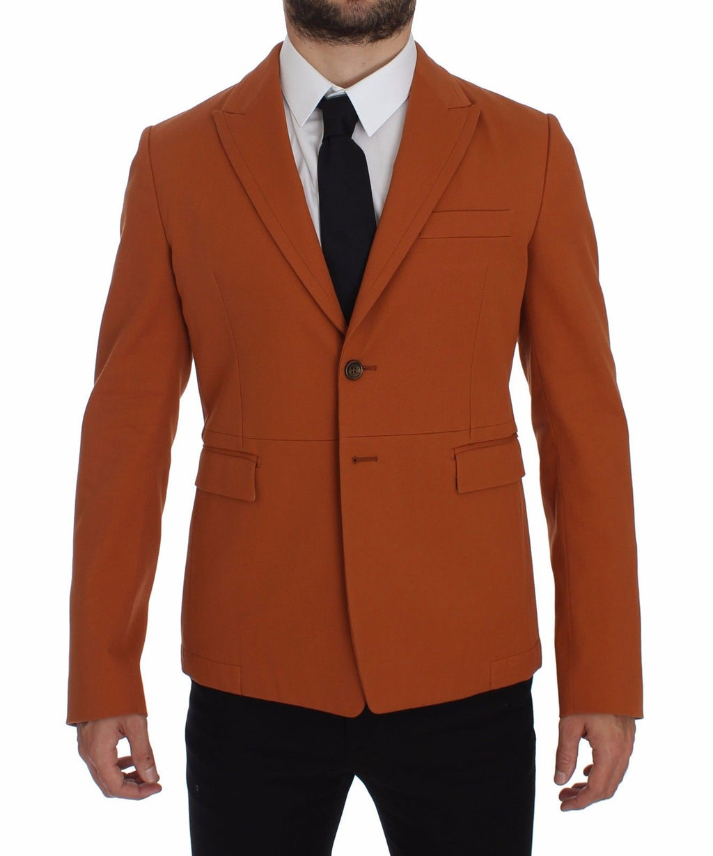 Orange Cotton Stretch Blazer