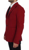 Red Cotton Stretch Blazer