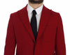 Red Cotton Stretch Blazer