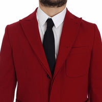 Red Cotton Stretch Blazer