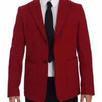 Red Cotton Stretch Blazer