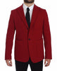 Red Cotton Stretch Blazer