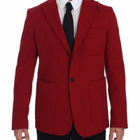 Red Cotton Stretch Blazer