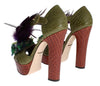 Caiman Crocodile Leather Crystal Shoes