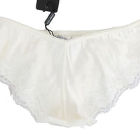 White Silk Lace Underwear Briefs