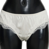 White Silk Lace Underwear Briefs