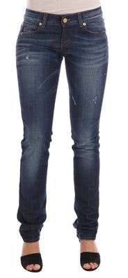 Blue Wash Cotton Stretch Skinny Low Jeans