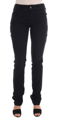 Black Cotton Denim Stretch Regular Fit Jeans