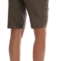 Brown Velvet Bermuda Shorts