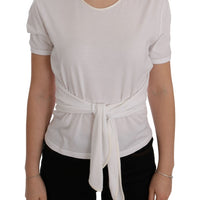 White Cotton Silk T-Shirt