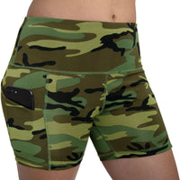 Womens Camo Workout Performance Legging Shorts