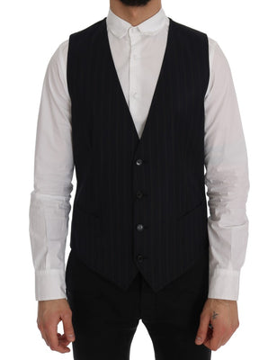 Blue Wool Stretch Vest