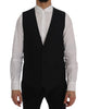 Black Wool Stretch Vest