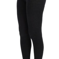 Gray Wool Stretch Tights