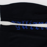 Blue Wool Button Down Logo Cardigan