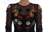 Black Floral Appliqué A-line Dress