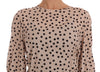 Beige Polka Dotted Silk Blouse