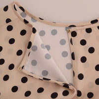 Beige Polka Dotted Silk Blouse