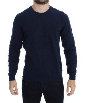 Blue Wool Crewneck Pullover Sweater