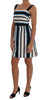 Blue White Striped Cotton A-Line Dress