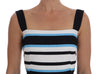 Blue White Striped Cotton A-Line Dress
