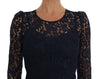 Blue Taormina Floral Lace Sheath Dress