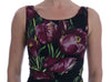 Black Silk Stretch Purple Tulip Dress