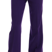 Purple Wool Flare Pants