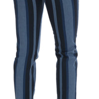 Blue GIRLY Striped Cotton Jeans