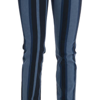 Blue GIRLY Striped Cotton Jeans