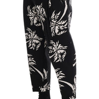 Black Tree Cotton Stretch Pants