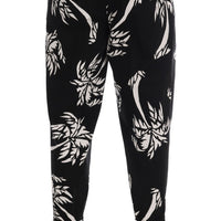 Black Tree Cotton Stretch Pants