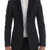 Blue Baroque Silk Wool Blazer