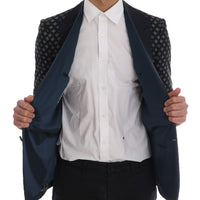 Blue Baroque Silk Wool Blazer