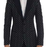 Blue Baroque Silk Wool Blazer